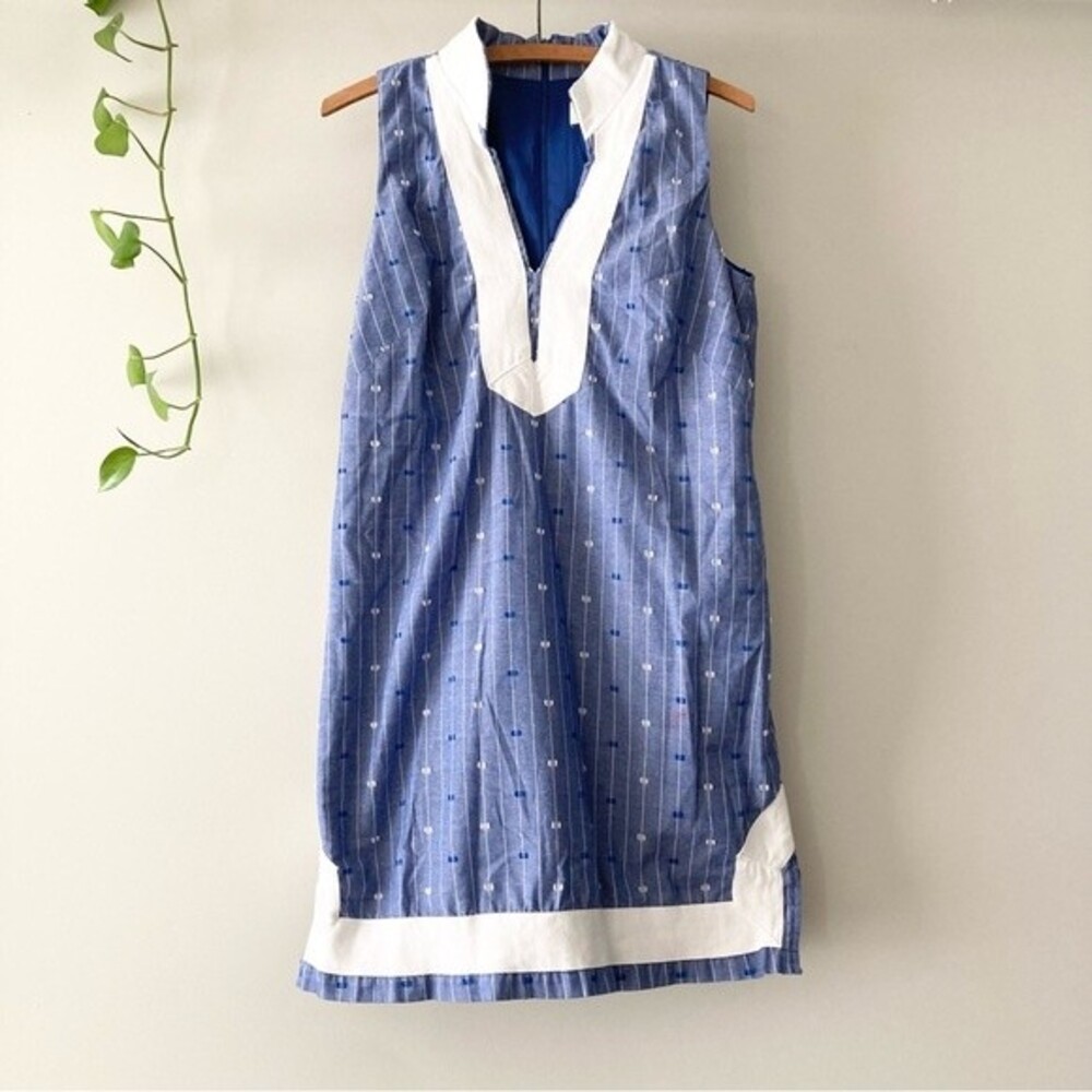 Eliza J Stripe Navy‎ Sleeveless Classic Tunic Dress Size 8